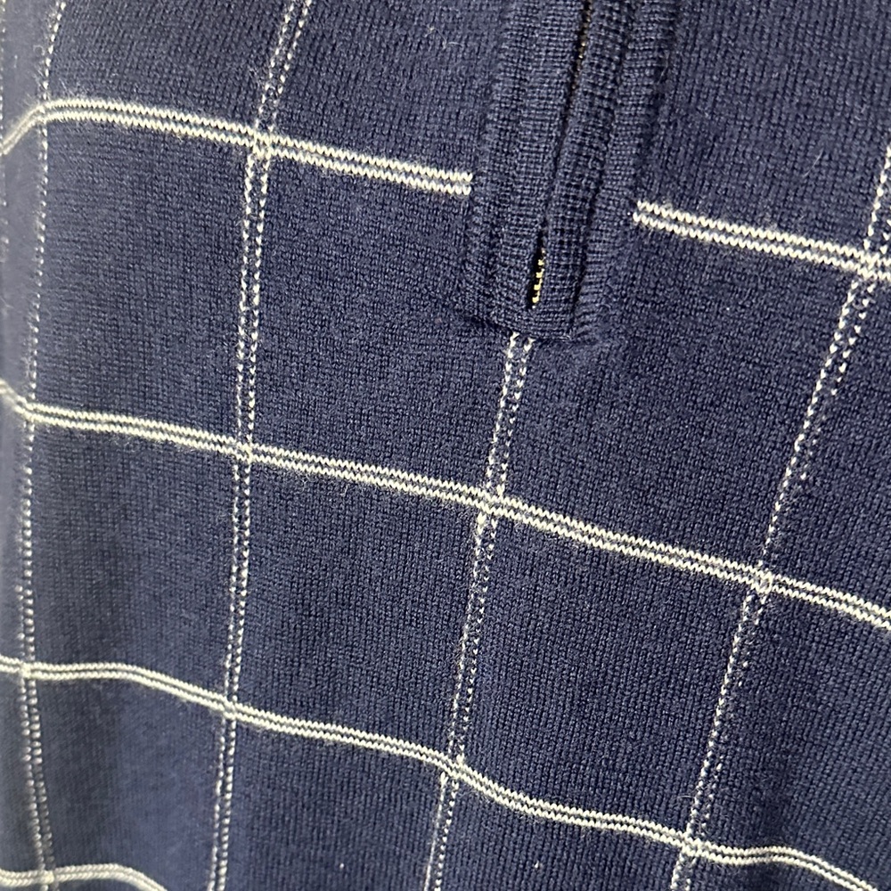 Fairway & Greene Blue with white stripe 1/4 zip Vest - Picture 4 of 8